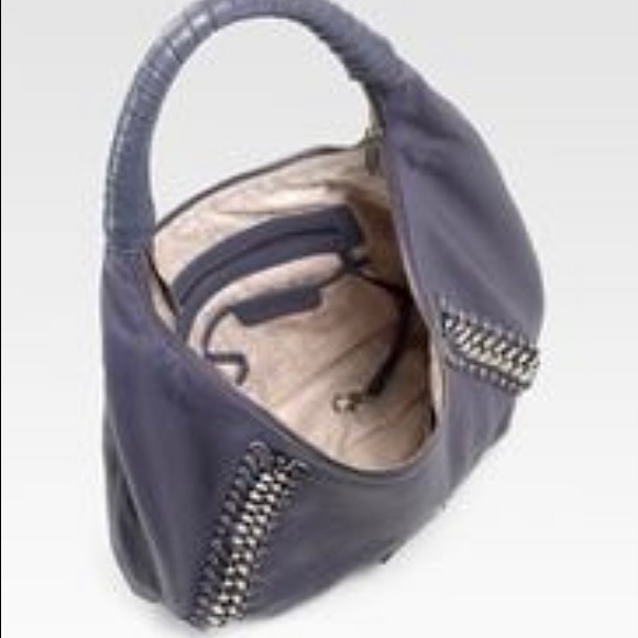 Gorgeous Michael Kors Women's Blue Studded Id Chain Large Hobo bag - Picture 15 of 15